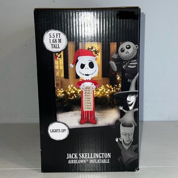Disney Jack Skellington 5.5 FT Inflatable The Nightmare Before Christmas Light U - Picture 1 of 6